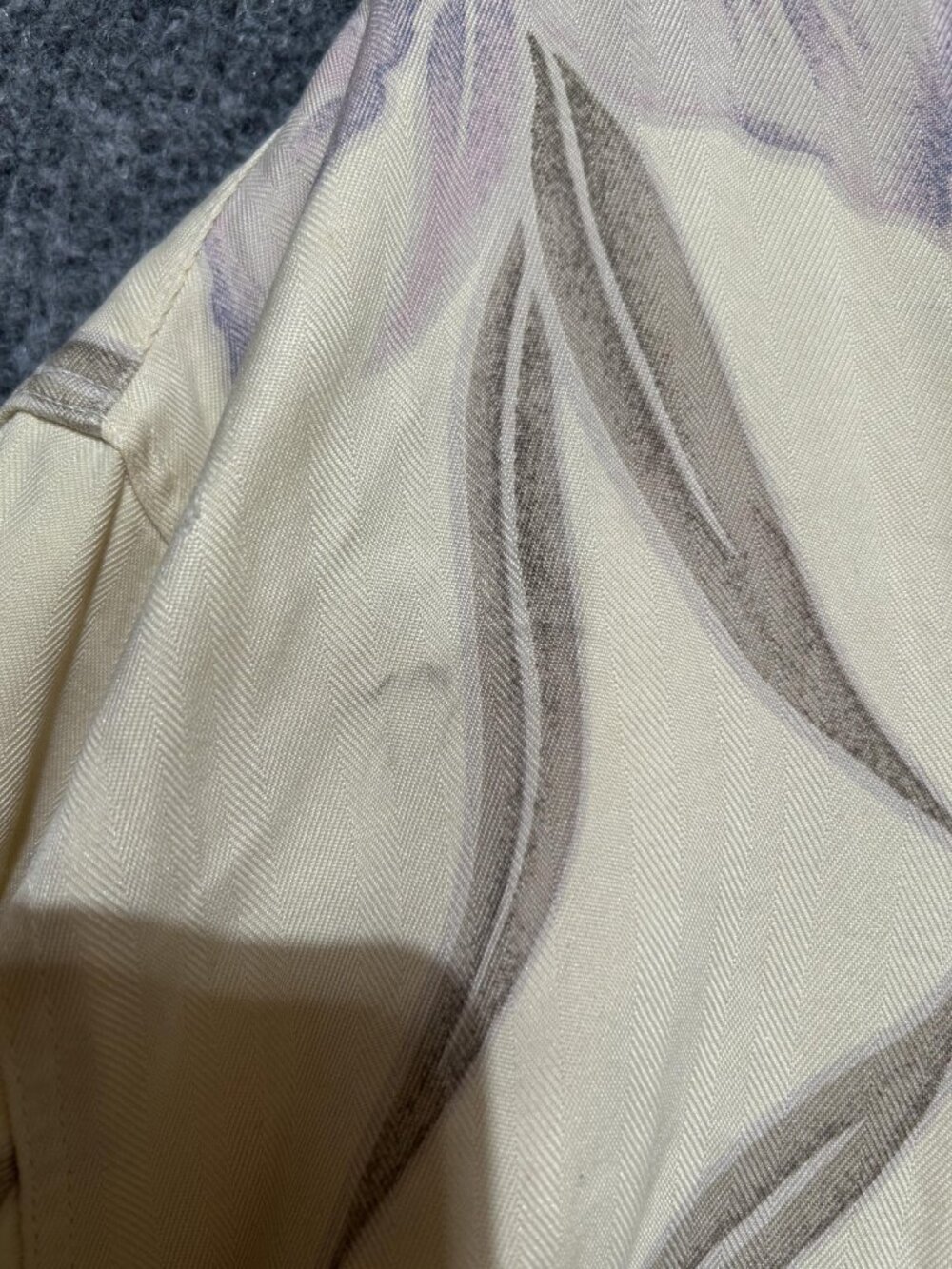 Monterey Club Shirt Mens Large White Silk Hawaiian Floral Short Sleeve Button Up - Picture 6 of 9